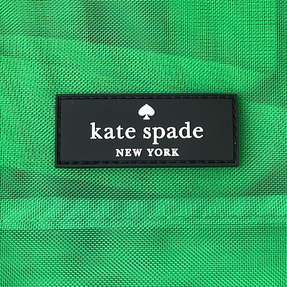 ♠️ kate spade Logo Mesh Packable Canvas Beach Shopping Picnic Weekender Tote - Picture 4 of 7